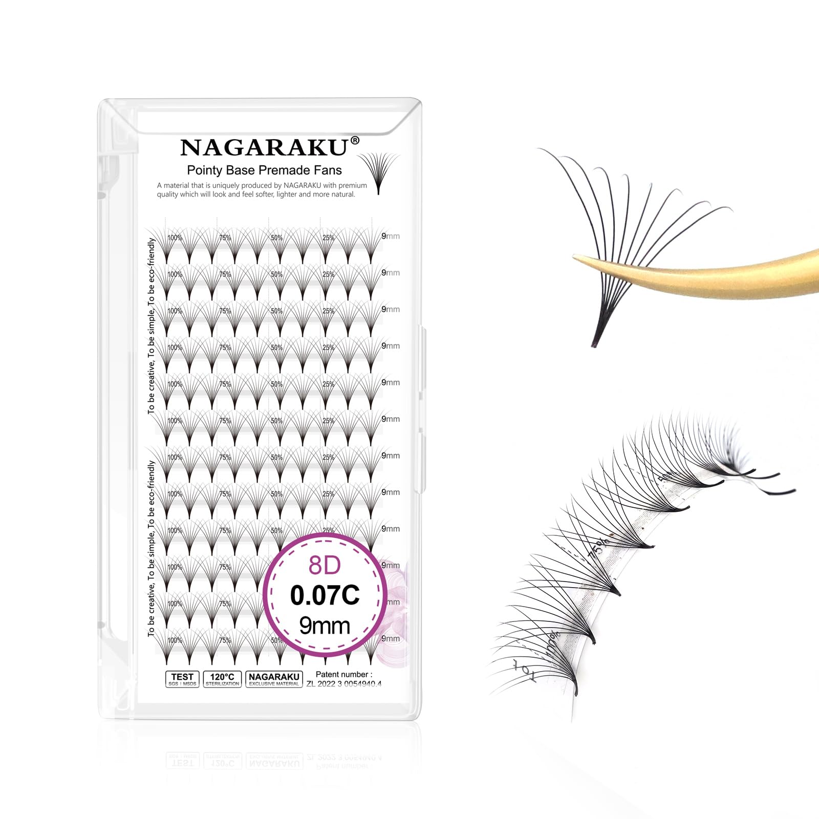 NAGARAKU Premade Fans Eyelash Extensions Premade