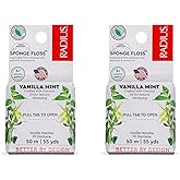RADIUS Vanilla Mint Dental Floss 55 Yards Vegan & Non-Toxic Oral Care Boost & Designed to Help Fight Plaque - Pack of 2
