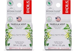 RADIUS Vanilla Mint Dental Floss 55 Yards Vegan & Non-Toxic Oral Care Boost & Designed to Help Fight Plaque - Pack of 2