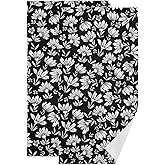 HATESAH 2 Pack Vintage Black and White Floral Hand Towels for Bathroom,Soft Absorbent Rustic Block Small Flowers Decorative Guest Bathroom Towels,Quick Dry Farmhouse Fingertip Kitchen Towels 14"x28"