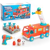 Educational Insights Design &amp; Drill Bolt Buddies Fire Truck | Building Construction Toys for Toddlers 3-5, Take Apart Toy Fire Truck, Kids Tool Set with Electric Toy Drill, Toddler STEM