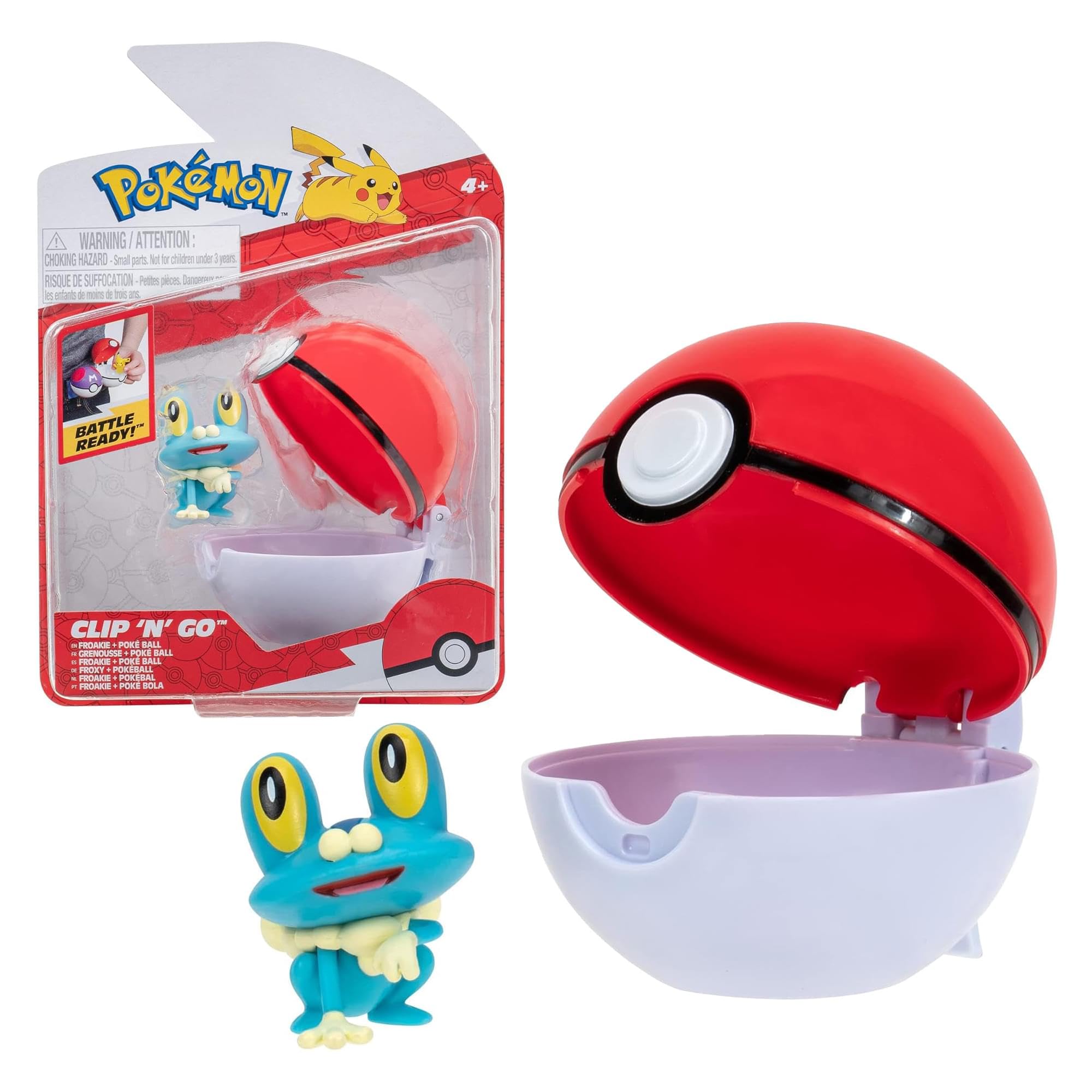 Pokémon Clip ‘N’ Go Froakie Includes 2-Inch Battle Figure and Poke Ball Accessory