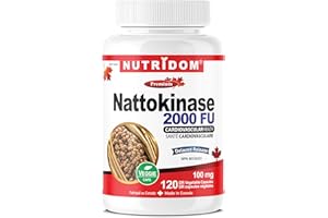 Nutridom Nattokinase 100mg – 2000 FU Enzyme Activity – Cardiovascular Support – Delayed Release – Vegan, Non-GMO, Gluten Free