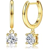 Blahanna Moissanite Earrings,S925 Sterling Silver Moissanite Hoop 1.0ct-2.0ct D Color Brilliant Earring For Women Drop Dangle Earring Moissanit e Leverback for Women Gift