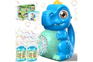 ZERHUNT Dinosaur Bubble Machine Toys for Toddlers: Battery-Operated Bubble Maker with Bubble Solution for Kids - Perfect for Outdoor Parties, Yard Fun - Idea Kids Gift for Easter Christmas Birthday