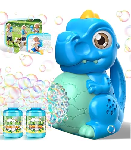 Dinosaur Bubble Machine Gun For Kids - Automatic Bubble Blower Toy For Ages 3-6
