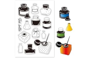 GLOBLELAND Tampons transparents en silicone pour la fabrication de cartes, la décoration, le gaufrage, le journal intime