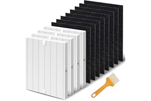 HIHEPA AP-1512HH Replacement Filter Compatible with Coway Airmerga AP1512HH and 200M Air Purifier(4 True Hepa Filter+8 Carbon Filter+1 Cleaning Brush)