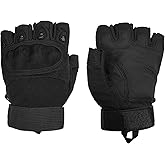 Sutekus Fingerless Tactical Gloves Touchscreen Work Gloves with Hard Knuckle Half Finger Utility Gloves for Sports Work Outdoor