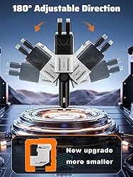 Retractable Car Charger with Retractable Cables
