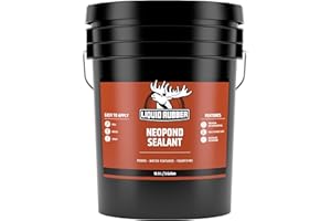 Liquid Rubber NeoPond Waterproof Pond Sealant - Fish and Plant Safe Waterproofing Membrane Sealer for Ponds and Water Features, Black, 5 Gallon