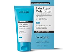 Geologie Skin Repair Moisturizer Face Cream | Clear System Retinol Resurfacing Formula | For Blemish Prone Skin with Niacinamide & Hyaluronic Acid | 60 ML