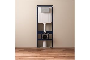 SmartSylva In-Wall Toilet Tank Carrier with Dual-Flush Actuator Plate in Chrome Silver Color (Compitable with our #SS01-M1G W