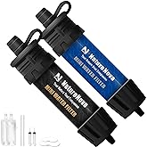Mini Water Filter NatureNova Portable Emergency Water Filtration System Hiking Camping Straw Survival Gear Emergency Prepared