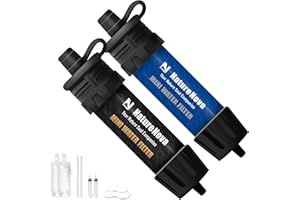 Mini Water Filter NatureNova Portable Emergency Water Filtration System Hiking Camping Straw Survival Gear Emergency Preparedness
