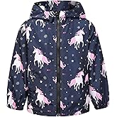 Jxstar Toddler Girls Rain Jackets Little Kids Waterproof Hoodie Raincoats Windbreakers, 12 Month-5 Years