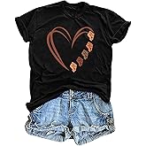 VVNTY Black History T Shirts: Women African American Heart Graphic Tee Black History Month Valentine Tshirt