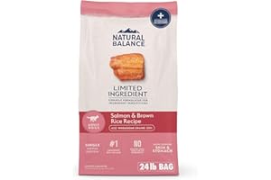 Natural Balance Limited Ingredient Adult Dry Dog Food with Healthy Grains, Salmon & Brown Rice Recipe, 24 Pound (Pack of 1)