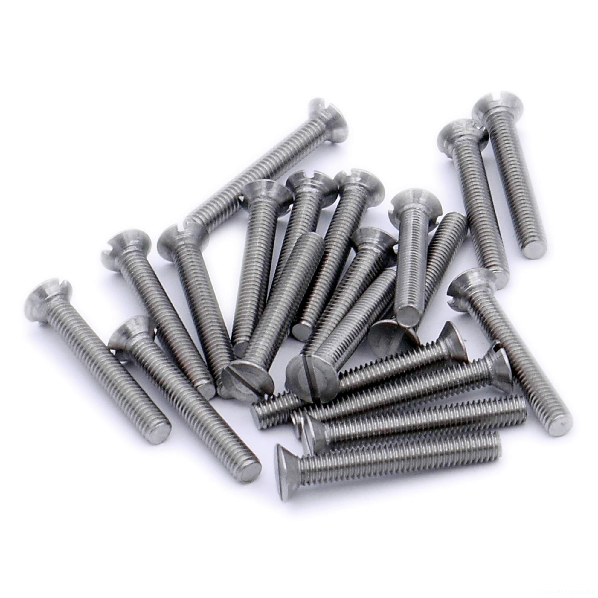 M2 (2mm x 30mm) Slot Countersunk Machine Screw (Bolt) - Stainless Steel (A2) (Pack of 20)
