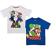 Nintendo Super Mario Bros. Boys Mario Kart & Friends Graphic Short Sleeve T-Shirts 2 Pack