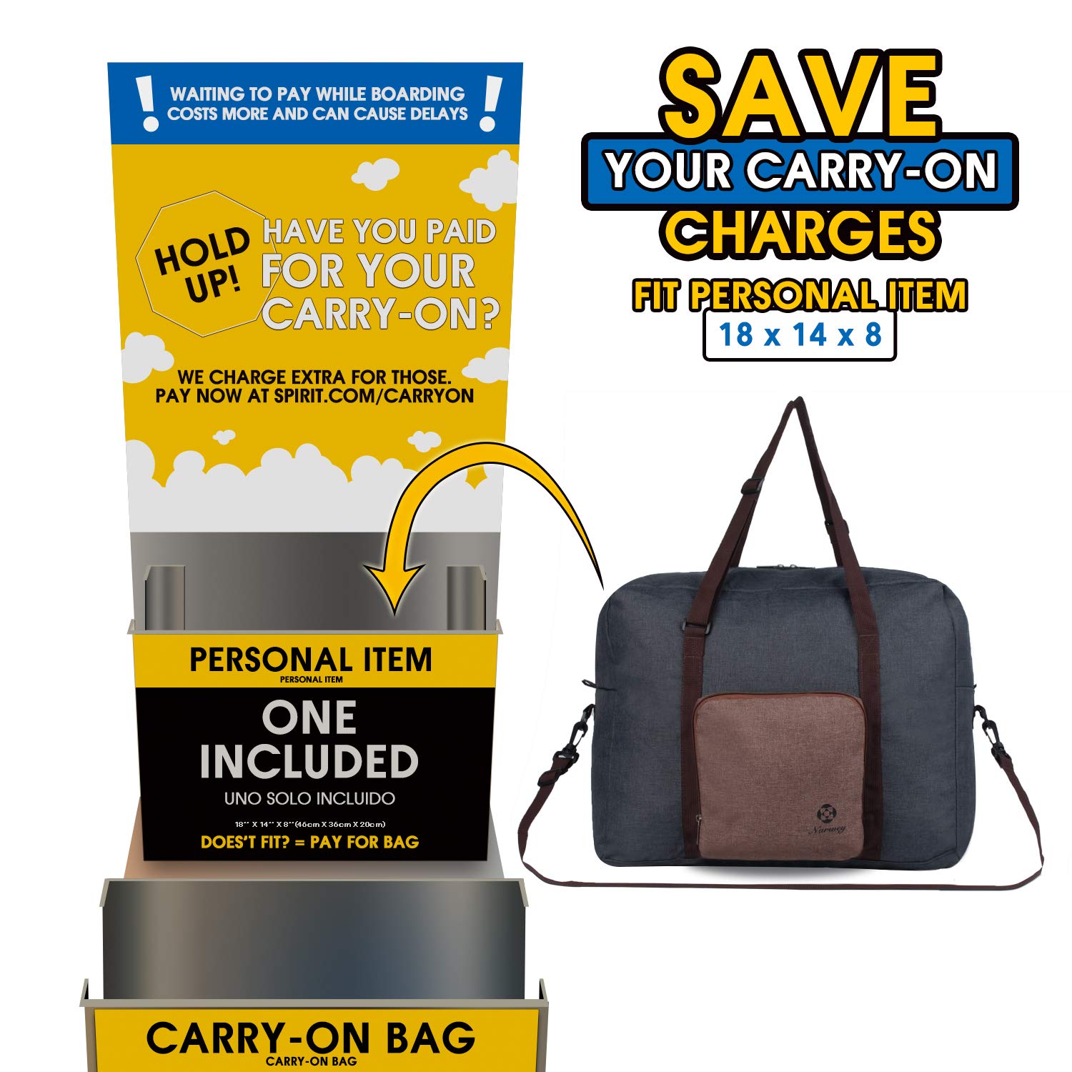 18 x 14 x 8 bag spirit Clearance