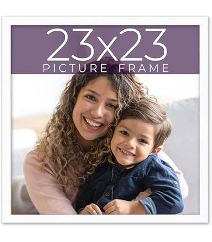 デュエット ホワイトフレーム Amazon.com - ArtToFrames 23x23 inch Satin White Frame Picture