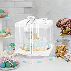 TINSKY 6 Pcs Clear Cake Boxes with Lids Plastic