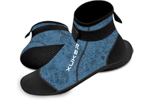XUKER Water Socks Neoprene Socks, 3mm Glue Blind Stitch Sand Beach Volleyball Wetsuit Socks Water Booties for Diving