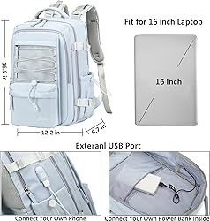 Travel Backpack for Women Men 15.6 Inch Laptop