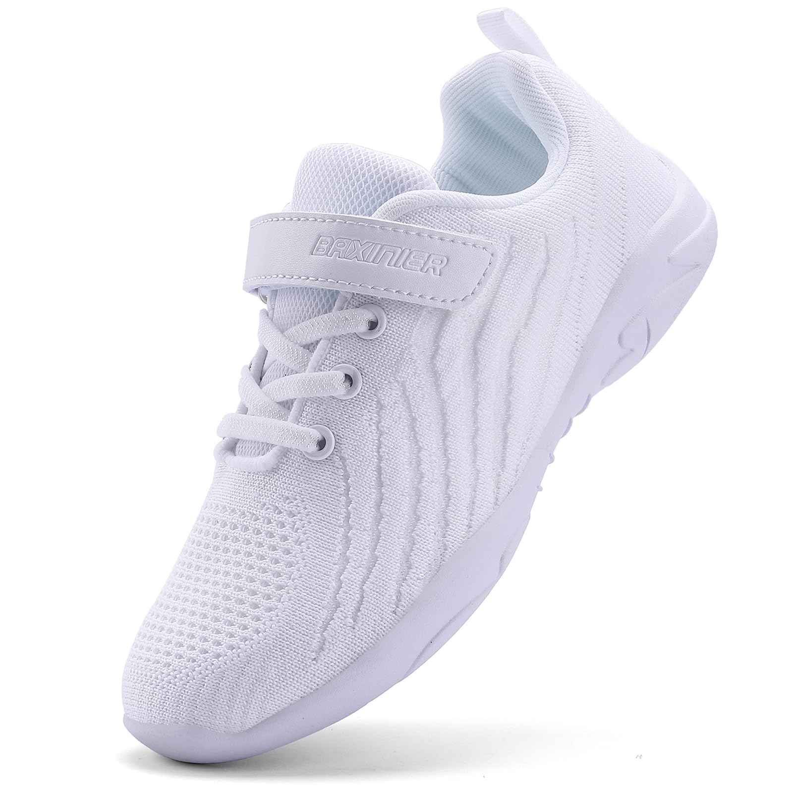 FUQIAO Girls All White Cheerleading Shoes Lightweight Cheer Sneakers for Women Breathable Dance Shoes White 10 Toddler Image