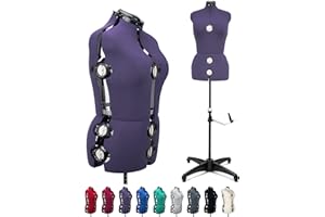 BHD BEAUTY Purple 13 Dials Female Fabric Adjustable Mannequin Dress Form for Sewing, Mannequin Body Torso with Tri-Pod Stand, Up to 70" Shoulder Height. (Large)