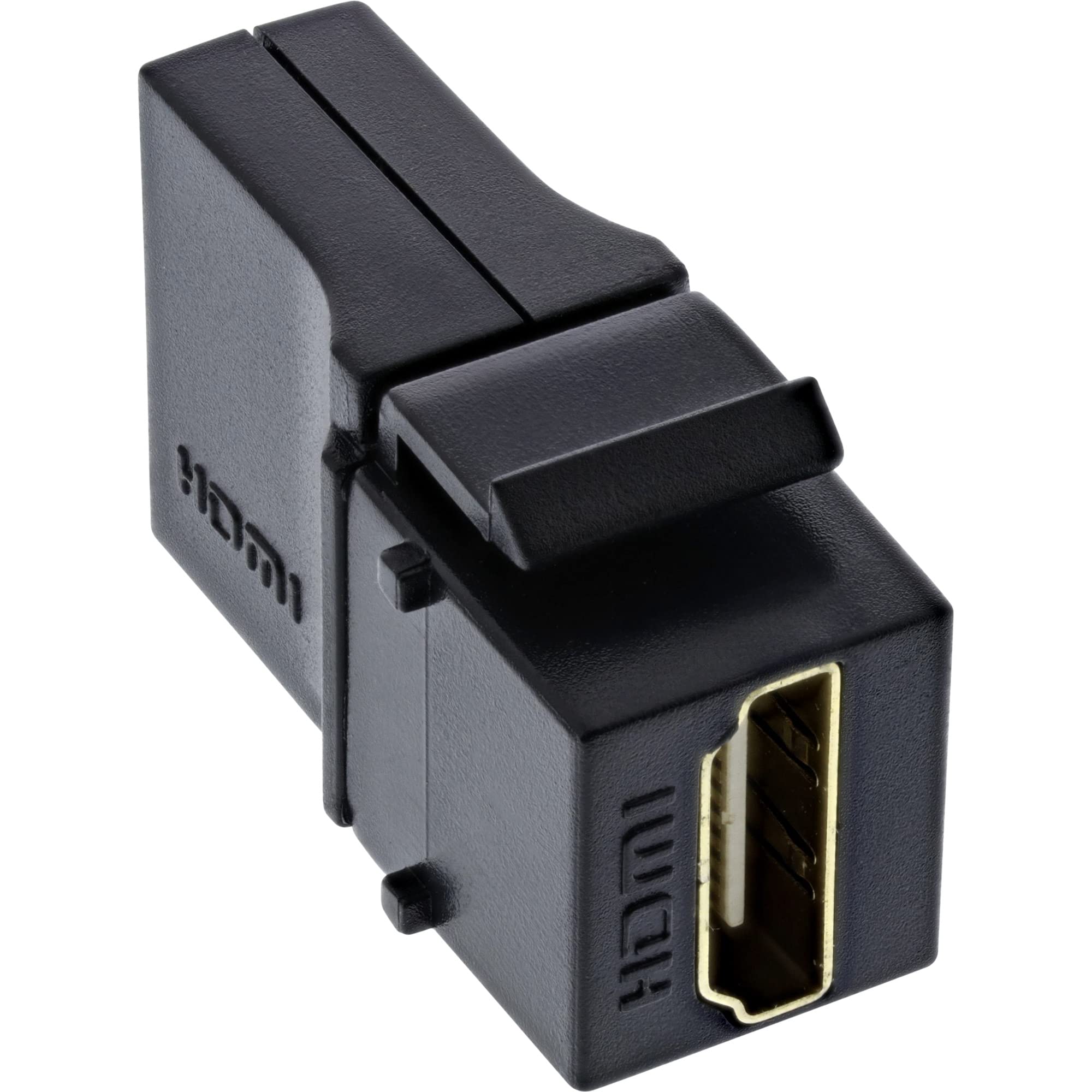 InLine 76202N HDMI Keystone Snap-in Insert 4K/60Hz, HDMI A Female/Female, Angled, Black