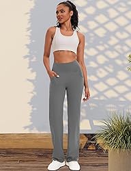VOOVEEYA Yoga Pants Women with Pockets, Straight