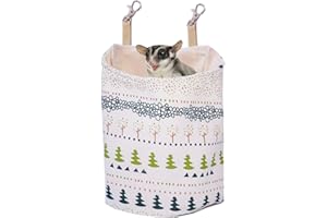 Sugar Glider Sleeping Pouch,Large 7.9'*9.8' Cage Hanging Bag,Breathable Cage Accessories & Toys for Sugar Gliders,Rats,Ferret