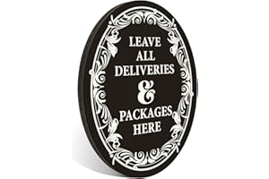 FTONENI Leave All Deliveries Packages Here Sign, for Indoor/Outdoor Home or Business Use, 4" x 5" (with Strong Adhesive Tape) - PMB003 Black