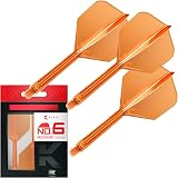 Target Darts K-Flex Integrated Flights & Shafts No.6 Orange Pack of 3 (Medium)