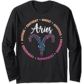 Aries Zodiac Sign Aries Horoscope Aries Birthday Long Sleeve T-Shirt