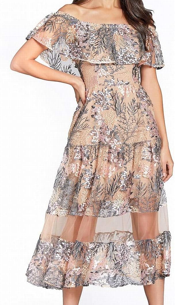 dress the population off the shoulder dress