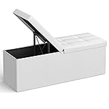 SONGMICS 43 Inches Folding Storage Ottoman Bench