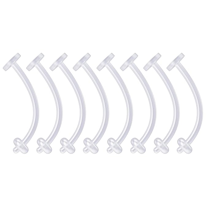 Buy 8pc 12mm 14g Flexible Belly Button Ring Retainers Bioflex Rings