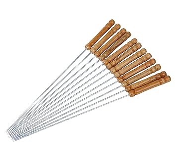 JVIN FAB 4 mm Round/Square Very Thick and Strong Rods Stainless Steel Grilling Skewers with