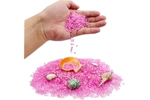 YGFRSTO Aquarium Fish Tank Gravel 1 Pound Crushed Glass for Aquarium Decorations, Crafting Projects, Potted Plants Top-Dress, Vase Filler, Fairy Garden Decor, Home Decor (Pink)