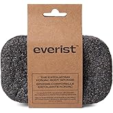 Everist The Exfoliating Konjac Body Sponge, Natural, Reusable, Compostable Bath Sponge for Sensitive Skin, Charcoal Cleansing, 60+ Uses, 1 Each