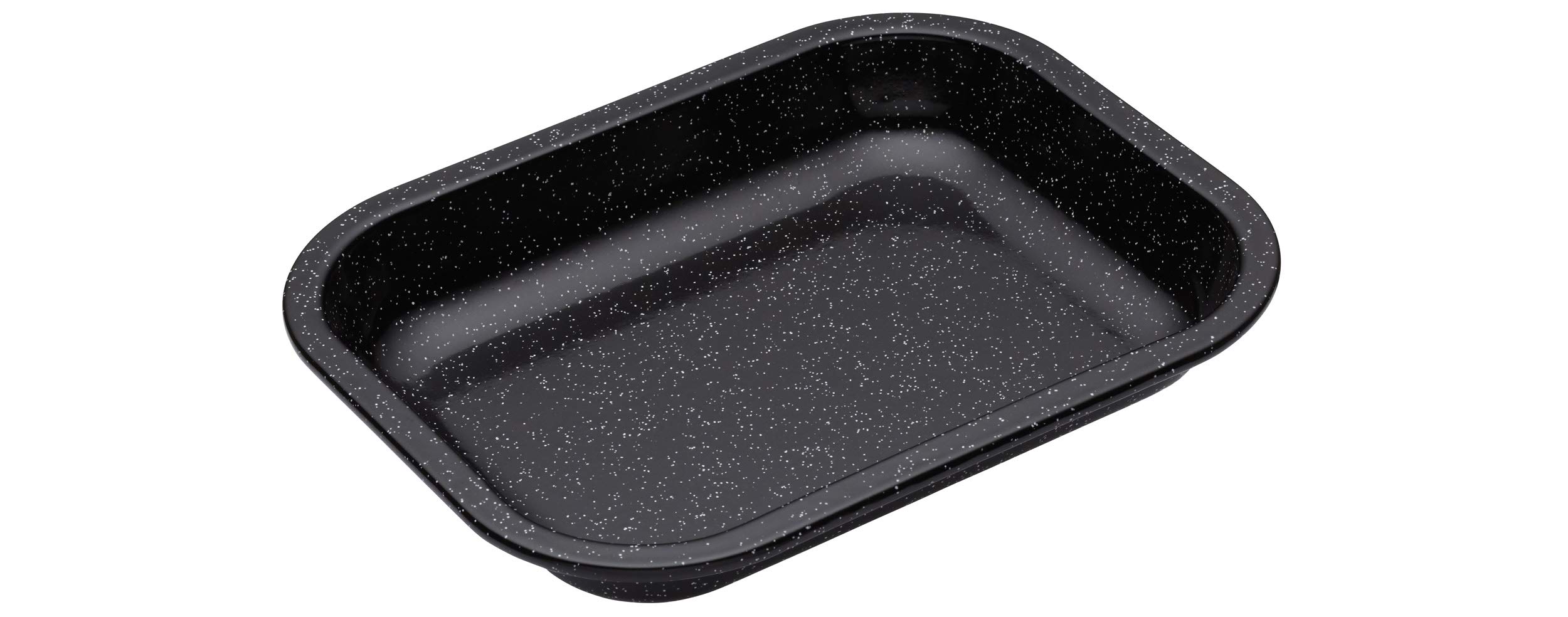 MasterClass Vitreous Enamel Roasting Tin, Induction Safe 1mm Steel with Scratch Resistant Coating, Small (27 x 21 x 4cm), Black