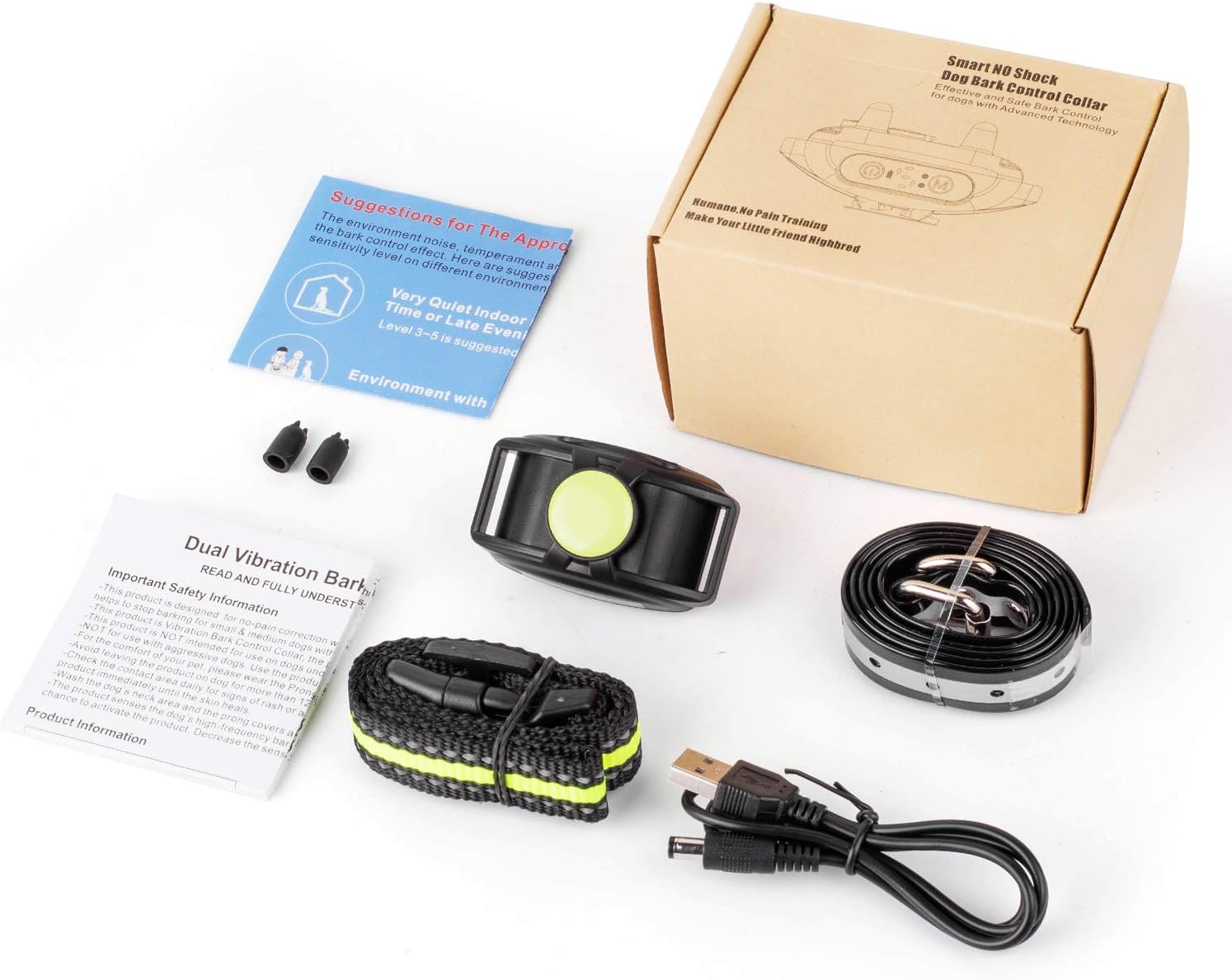 Bark Collar No Shock Bark Collar Rechargeable Bark Collar Shockless with Adjustable Sensitivity and Intensity Beep No Pain Vibration Barking Control Device Bark Collar for Small Medium Large Dogs : Kitchen & Dining