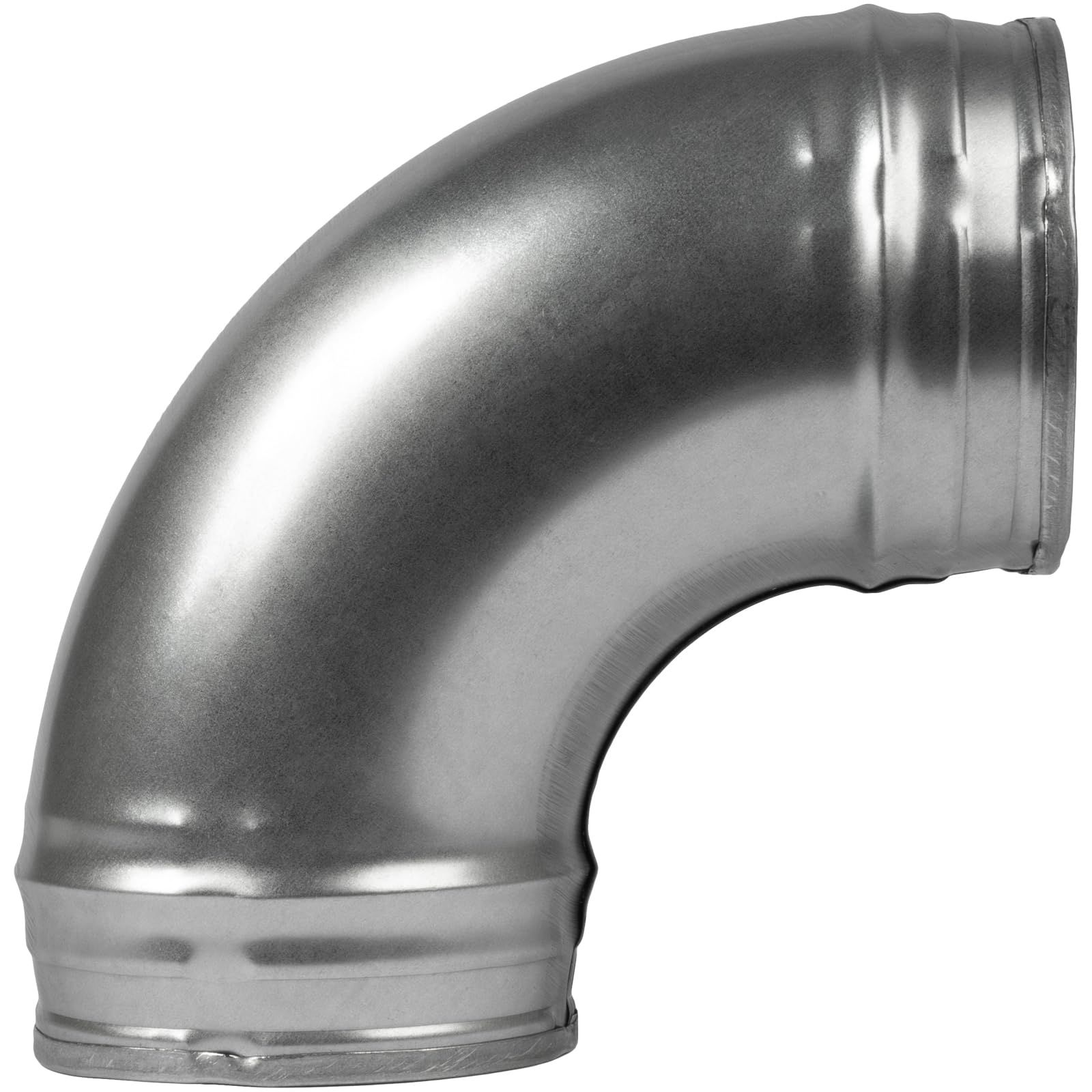 4'' Inch / 100mm 90 Degree Duct Connector - Galvanized Steel Elbow - Dryer Vent Pipe Bend - Metal Tube Joint for HVAC Ventilation — image 1