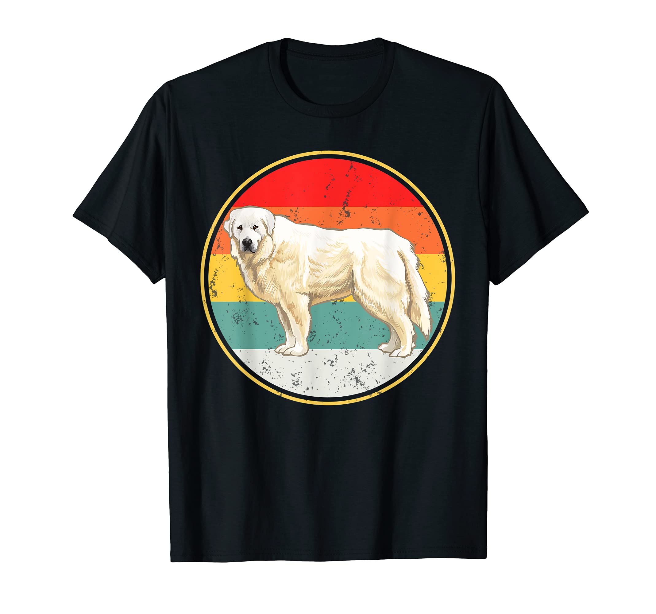 Vintage Retro Sunset Great Pyrenee Dog T-Shirt