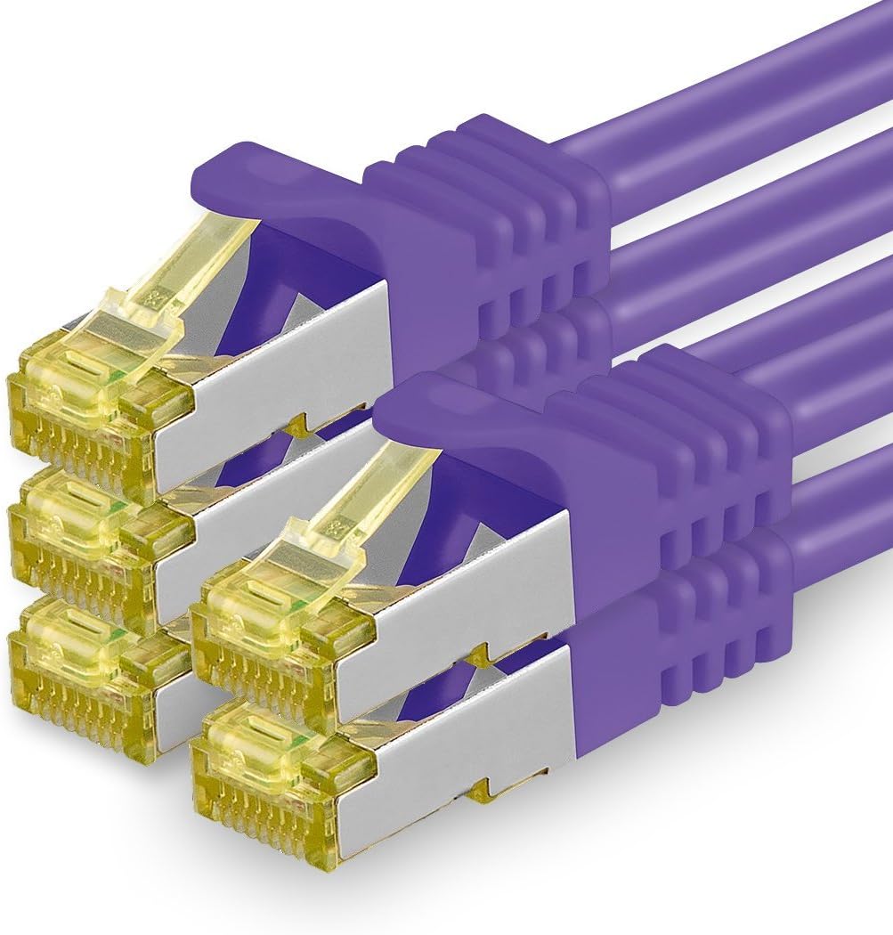 Cat.7 Patch Cable Set, S/FTP (PiMF) Ethernet LAN Network Cables, 10 Gigabits/10000 Mbps, High Speed