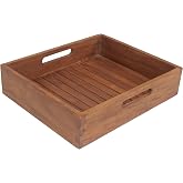 AquaTeak The Original Moa Teak Bench Large Storage Tray | Durable, Water-Resistant Teak Construction, Indoor &amp; Outdoor Use