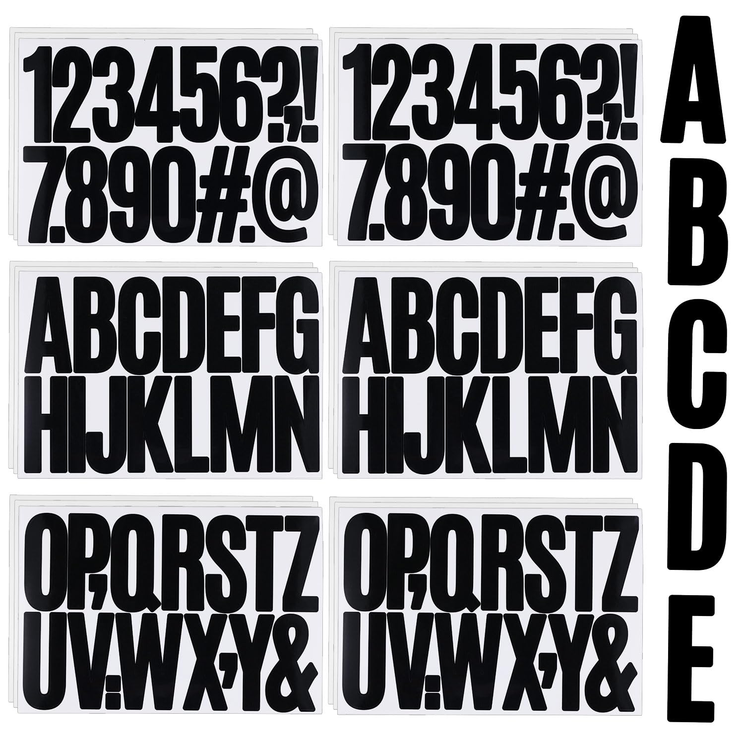 Photo 1 of 18 Sheets Alphabet Number Stickers, 3 Inch Self Adhesive Vinyl Letters Stickers Waterproof Capital Alphabet Stickers Uppercase Letters for Crafts Mailbox Car Home Decor(Black)